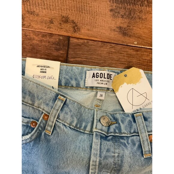 AGOLDE Light Evermore Wash Distressed Jamie High Rise Classic Jeans, Size 28 NWT - Picture 2 of 6
